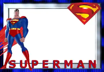 Indskriften på rammen: Superman