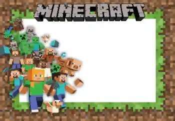 Indskriften på rammen: Minecraft
