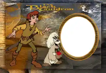 Indskriften på rammen: The Black Cauldron