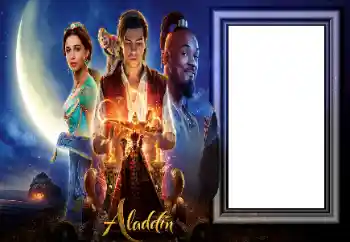 Indskriften på rammen: Aladdin