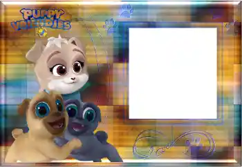 Indskriften på rammen: Puppy Vriendjes