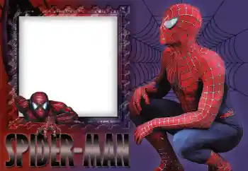 Indskriften på rammen: Spider-man