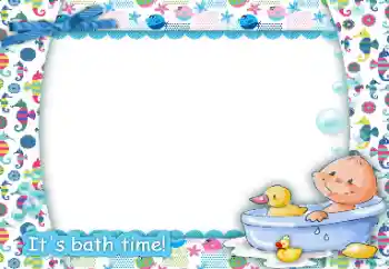 Indskriften på rammen: Badning