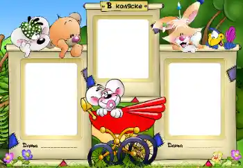 Photo Effect fra kategori Første år № 93456. Indskriften på rammen: В коляске