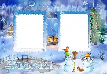 Photo Effect fra kategori Vinter sjov № 3936. Indskriften på rammen: Vinter