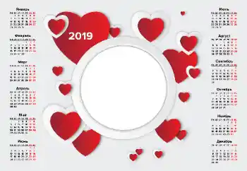Photo Effect fra kategori Kalendere № 143690. Indskriften på rammen: 2019