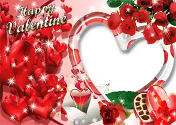 Photo Effect fra kategori Postkort til Valentinsdag № 1432. Indskriften på rammen: Glad Valentinsdag!