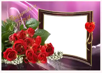 Photo Effect fra kategori Postkort til Valentinsdag № 1435. Indskriften på rammen: С праздником любви!