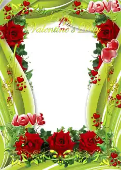 Photo Effect fra kategori Postkort til Valentinsdag № 1437. Indskriften på rammen: Glad Valentinsdag!